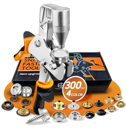 Snap Fastener Tool, Snap Kit with Tool, Canvas Snap Tool with 300 pcs Boat Cover Snaps, Repair and Replace Snaps DIY Leather, Sewing, Tarps, Fabric
