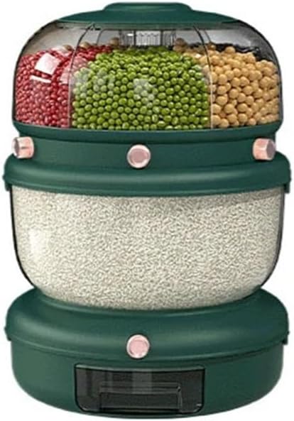 Household Rotary Food Storage Jar Kitchen Sealed Box Large Capacity Rice Bucket