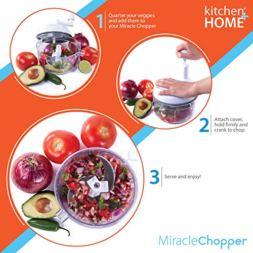 Kitchen + Home Manual Food Chopper - 5 In 1 Miracle Chopper, Salsa Maker, Blender, Slicer, Shredder And Julienne – As Seen On Tv Manual Food Processor #TOP1