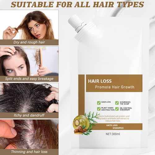 300ml Anti-Hair Fall Hair Loss Shampoo - Promote Hair Growth, Enriched with Multiple Plant Extracts, Suitable for All Hair Types (2 Bottle)