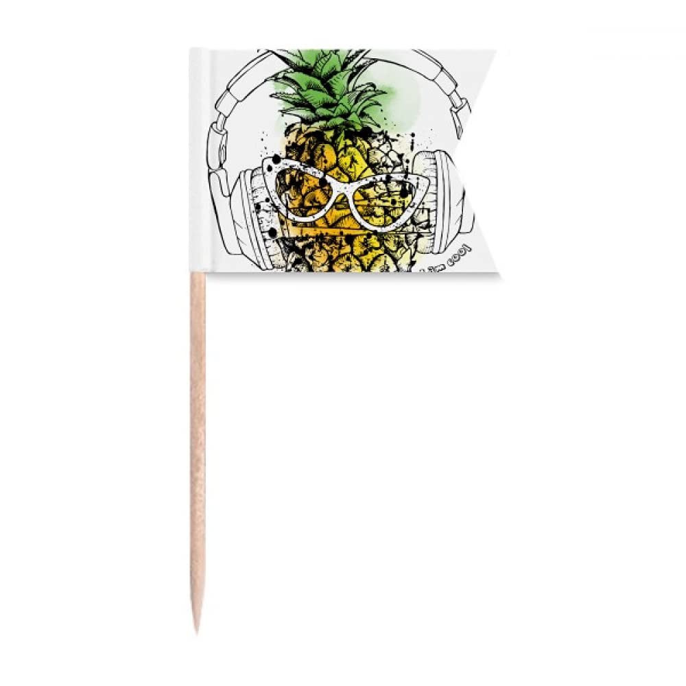 Plaque de fromage marquée avec un cure-dent au motif fun de fruits et lunettes