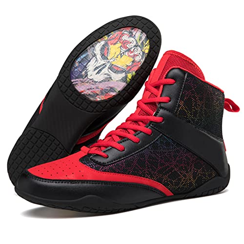 Professional Mens Wrestling Shoes Lightweight Breathable Training Shoe Durable Shoes for Wrestling, Boxing, Weightlifting