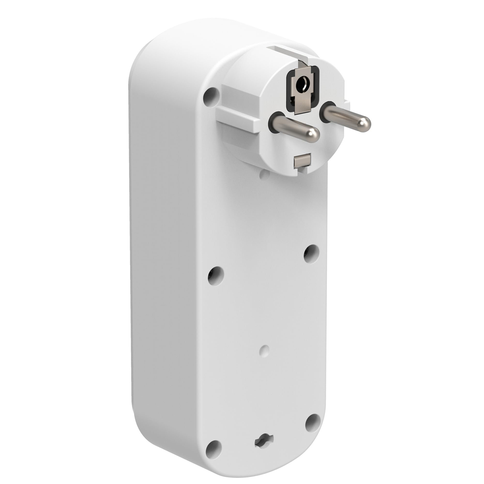 Electraline 55099 Prima potrójny zasilacz, 3 gniazda wtykowe 16 A (2P+A), z uziemieniem przednim, listwa zasilająca z 2 gniazdami Schuko, adapter ścienny, biały