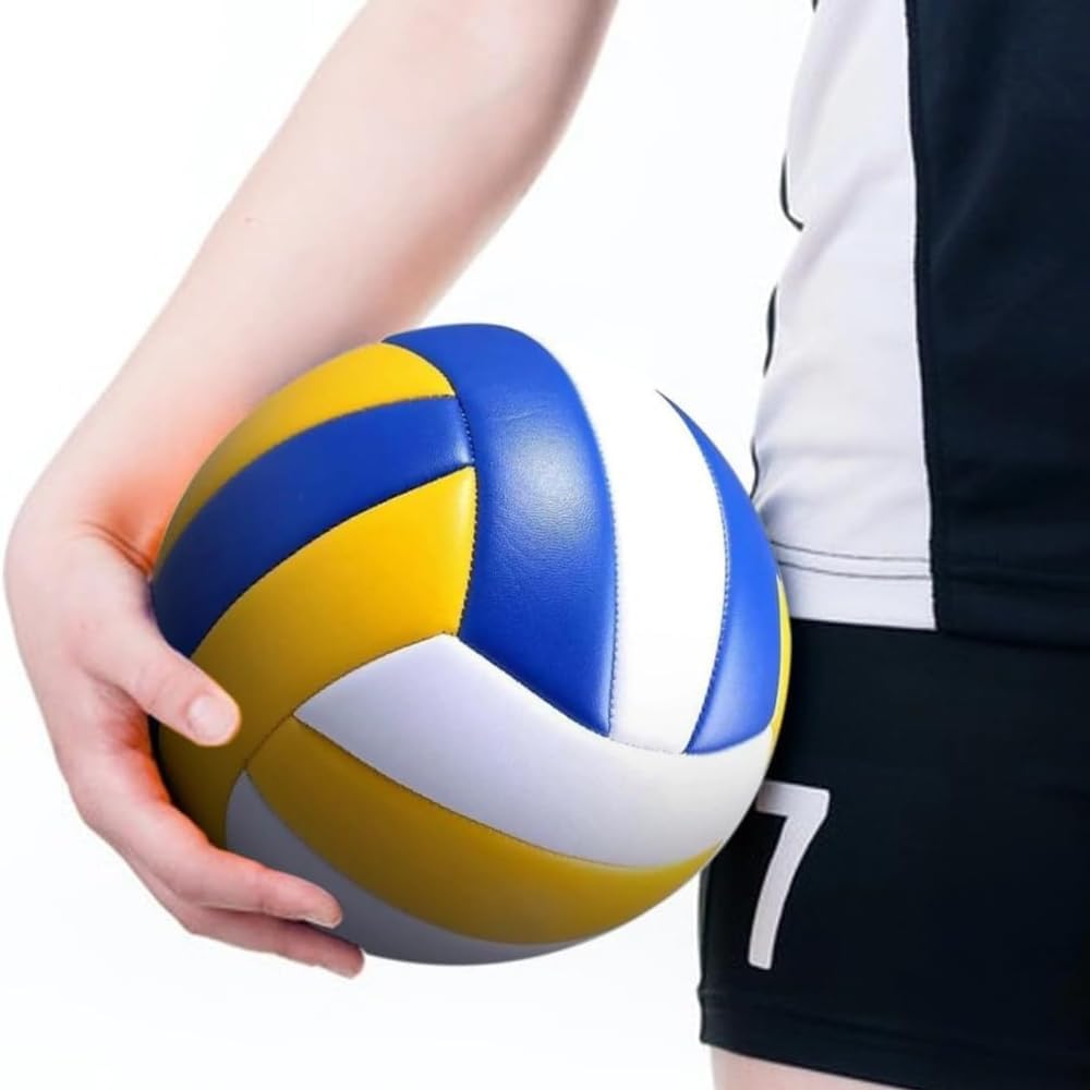 Bola de Vôlei para Quadra e Praia com Bomba de Ar – Tamanho Oficial – Ideal para Treino, Jogo e Recreação