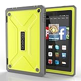 Fire HD 7 Case - Poetic Fire HD 7 Case [Revolution Series] - [Heavy Duty] [Dual Layer] [Screen Shield] Protective Hybrid Case with Built-In Screen Protector for Amazon Fire HD 7(2014) 4th Gen Citron (3 Year Manufacturer Warranty From Poetic)