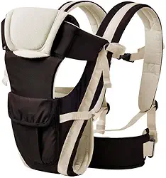 Bolsa Canguru Carregador Ergonômico Para Bebê Assento，Adequado Para Bebês De 2 A 24 Meses (Bege)