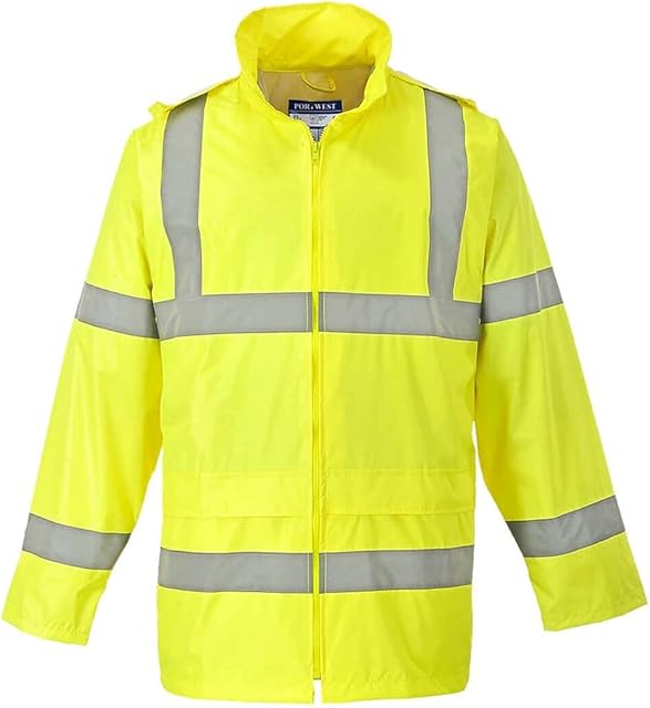 Portwest H440 Men's Lightweight Waterproof Hi-Vis Rain Jacket Yellow, Large