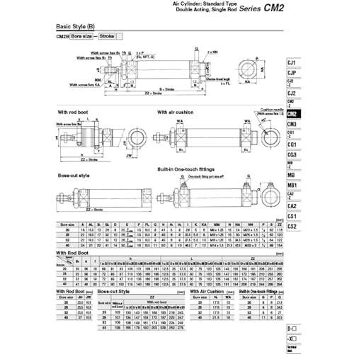 Cilindro neumático mini de doble efecto con anillo magnético inoxidable CDM2B20 7