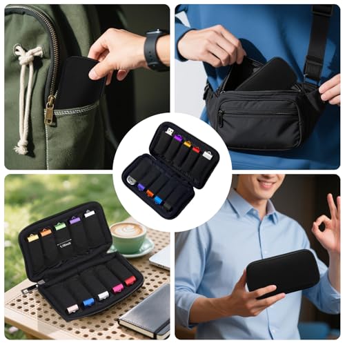 Ztolbriy USB Stick Aufbewahrungstasche Mit 10 Steckplätzen – Organizer Für USB Speichersticks Und Flash Drives – Schwarz – Praktische Aufbewahrung Für USB-Sticks Und Elektronisches Zubehör