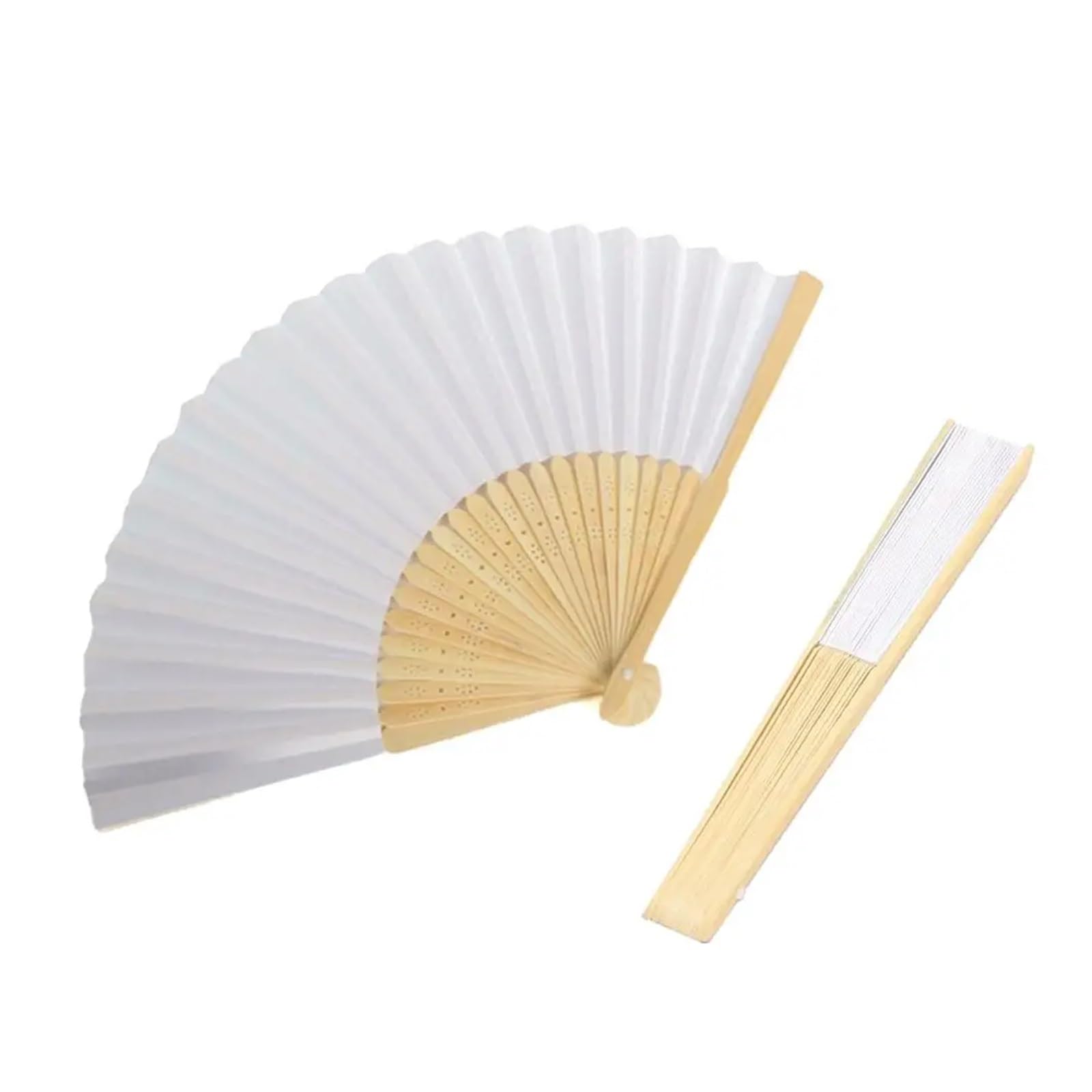 Papierfächer DIY Blanko Weiß Faltpapier Fächer Hochzeitsgeschenk Hand Praxis Kalligraphie Zeichnung Malerei Dekoration | 20PCS