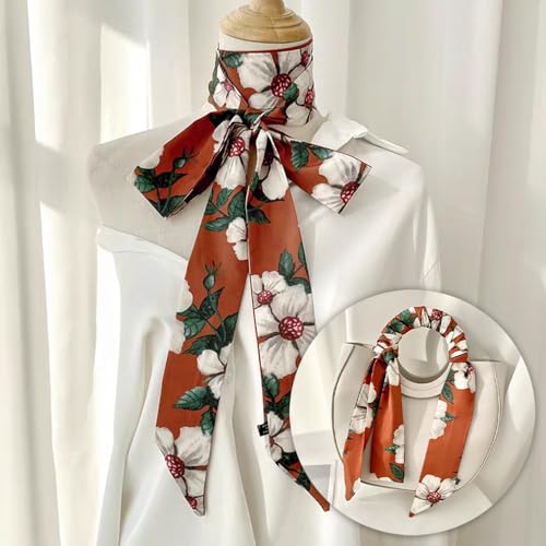 Women Knotted Waist Skinny Scarf Belt,Jeans Dress Ribbon Scarf Sash,Vintage Long Hair Tie Bag Scarf Belt Accessories4