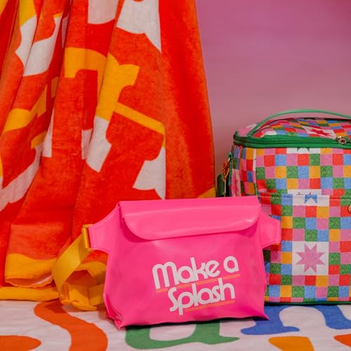 ban.do Pink Waterproof Bag, 10" x 6" x 3.25" Belt Bag with Buckle Strap and Foldover Pocket, Make a Splash3