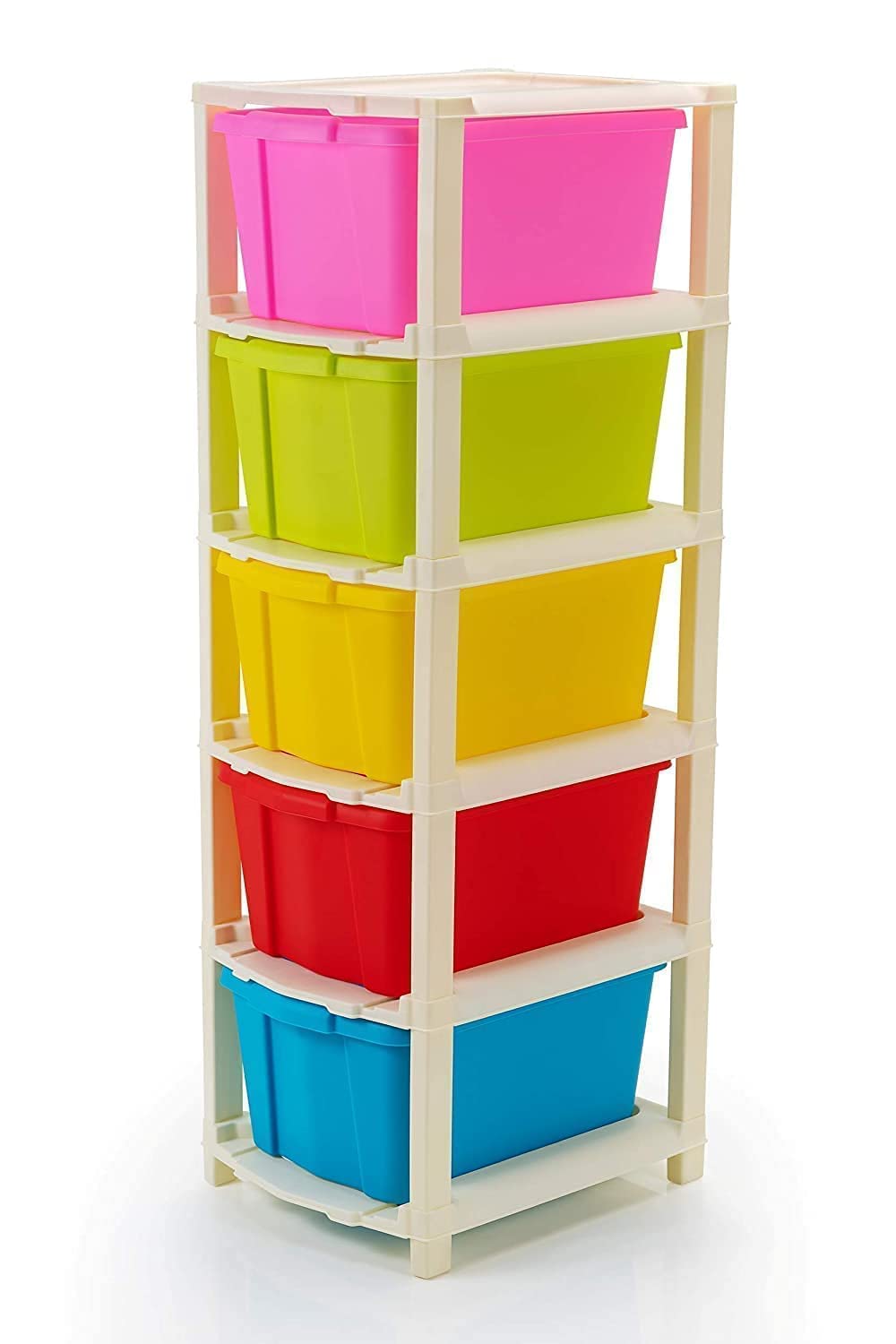 Multi-Purpose Modular Storage Drawer Unit, Plastic Organizer Rack for Home, Office & Kitchen, Stackable Sliding Bins for Clothes & Stationery. (5 Layer)-picture-19
