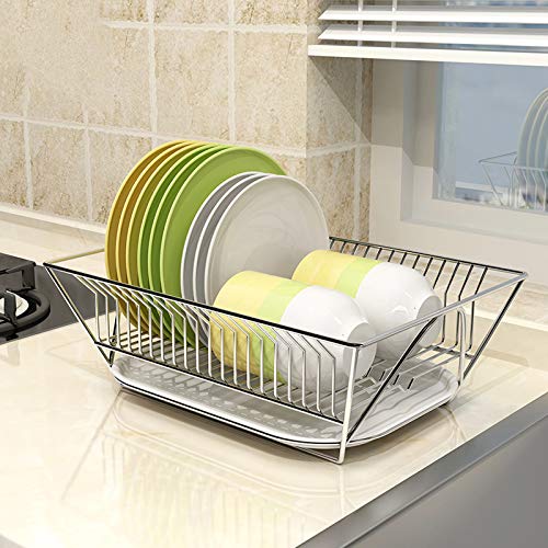 Escurridor De Cubiertos,con Escurridor,Escurridor De Platos,Esquinas Redondeadas Lisas,No Rayado,Soportes para Platos sobre Fregadero,Simple,Fácil De Usar,Acero Inoxidable,Secaplatos De Cocina Cover