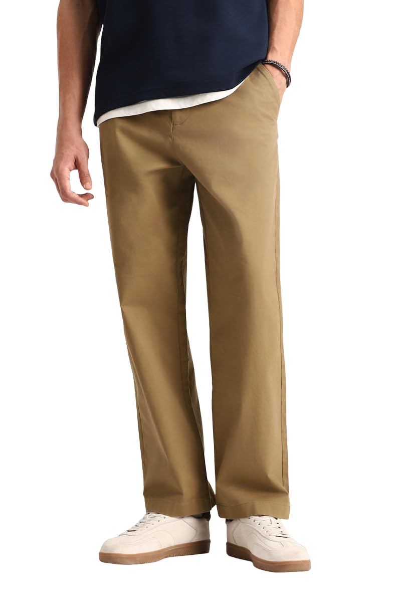 snitch Men Casual Wear Trousers | Relaxed Fit Solid Plain Front Straight Leg Design | Breathable Cotton Blend & Medium-Stretch Fabric for All Day Comfort & Everyday Use-picture-37