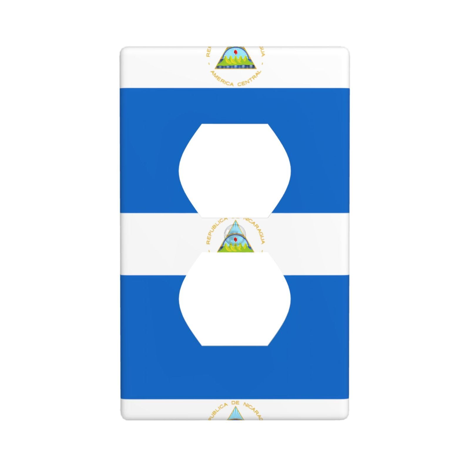 Flag of Nicaragua Decorative Switch Plate Cover-Unbreakable Polycarbonate Wall Plate for Home Office, 1 Gang with Screws