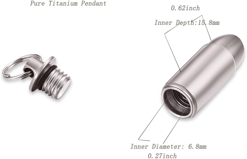 Titanium Necklace for Men, Titanium Bullet Pendant Necklace for Men and Women Stainless Steel Rolo Chain - Image 3