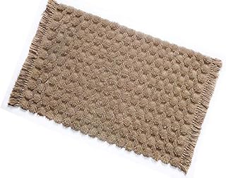 Amazon Brand - Umi Luxury Cotton Bath Rug Floor mat for Shower Super Soft Machine Washable Bath Rugs for Bathroom/Kitchen Water Absorbent Anti-Skid Bedroom Area Rugs (53 x 86 CM / 21" x 34") (Taupe)