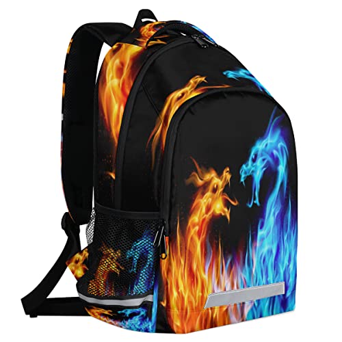 Mochila escolar Flame Dragon para meninos e meninas, adolescentes, estudantes universitários, mochil