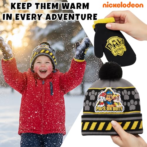 Image of Nickelodeon Paw Patrol Boys Winter Hat and Mitten or Glove Set (Age 2-7)
