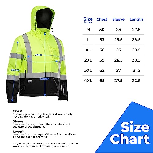 image for toolant Reflective Waterproof Safety Jacket for Men - High Visibility,