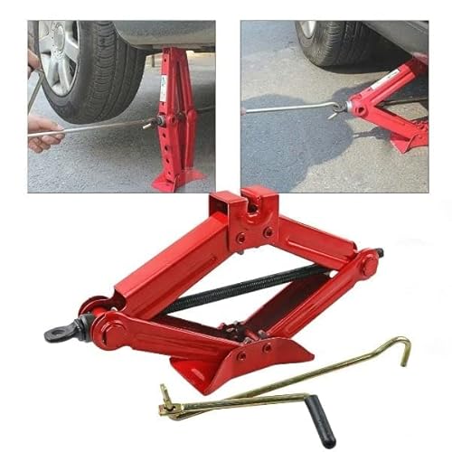 Bullsarmor Steel Scissor Car Jack (Lifting Height Range: 3.8 – 15.4 Inches) 2-Ton Heavy-Duty Collapsible Low Profile With Hand Crank For Car Sedan Suv Mpv Tire Changing #TOP1