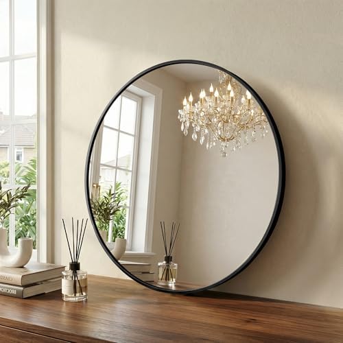 Sweetcrispy Round Bathroom Wall Mirror, Vanity Mirror, 20 Inch - 2