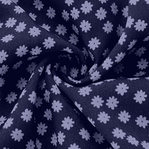 Generic A-466 Vestidos soltos azul-marinho para mulheres, verão, outono, manga curta, gola quadrada,