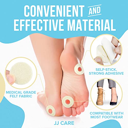 Jj Care Callus Cushions (Pack Of 50) Callus Pads For Bottom Of Foot - Round Shape - Callous Remover For Feet Pads - Soft Felt Foot Pads For Calluses For Women, Pain Relief & Foot Care #TOP4