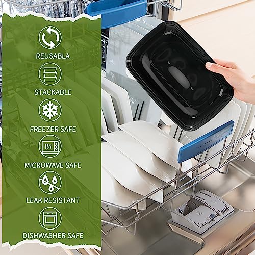 Jujekwk Meal Prep Containers 32Oz 50Pack,Bento Boxes Reusable, Bpa Free Food Storage Containers With Lids, Stackable, Dishwasher/Freezer Safe (Black 1) #TOP5
