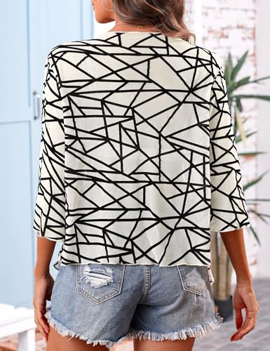 Image of Totatuit Women's Short Cardigan Bolero Sheer Shrug Tie Open Front Bell Sleeve Summer Cropped Bolero Cardigan