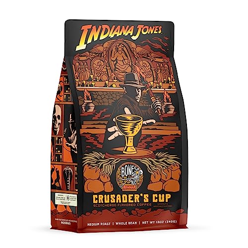 Bones Coffee Company Crusader's Cup Ground Coffee Beans Scotcheroo Flavor | 12 oz Flavored Coffee Gifts Low Acid Medium Roast Gourmet Coffee Beverages Inspired by Disney's Indiana Jones (Ground) Bones Coffee Company Crusader's Cup Ground Coffee Beans Scotcheroo Flavor | 12 oz Flavored Coffee Gifts Low Acid Medium Roast Gourmet Coffee Beverages Inspired by Disney's Indiana Jones (Ground)