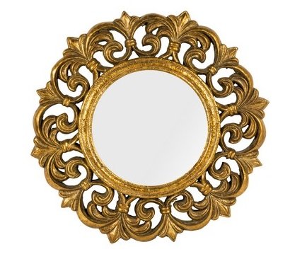 Miroir baroque mural en pâte de résine cadre sculpté