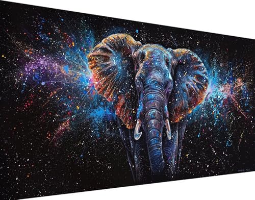 Diamond Painting éléphants 5D kit complet grand format 60x120cm pour loisirs créatifs adultes