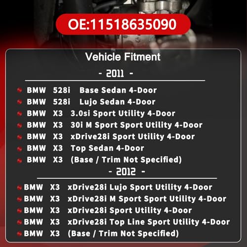 Image of 11517583836 Electric Engine Water Pump 11518635092 Bolts for BMW 528i F10 /F11 X3 F25 l6 3.0L 2011 2012