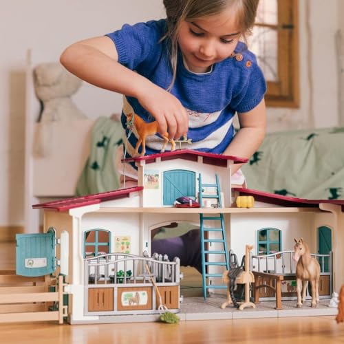 Image of Schleich Horse Club - 115Pc Lakeside Riding Center - Kids Ages 5+ | 42567 | Horse Figurine, Equestrian Toy for Girls 5+, Realistic Horse Toy, Screen-Free Imaginative Pretend Play, Party Gifts