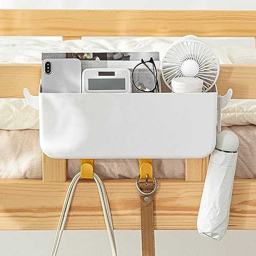 Poeland Bedside Hanging Storage Basket with Hooks Multi-function Organizer Caddy Remote Holder, Painted Solid Color - Image 2
