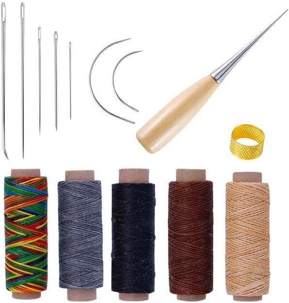 1 Set Sewing Needle Awl Leather Leather Craft Tools Stitching Awl Sewing Asseccories Leathercraft Shoe Repair Tools Handwork - (Color: dark gray)
