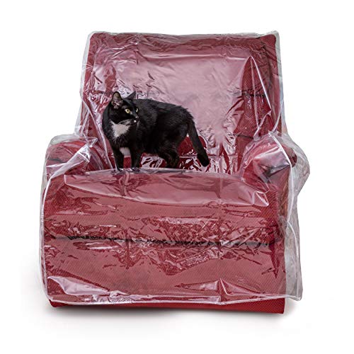 Besti Plastic Recliner Armchair Cover For Pets - Chair Protection From Dog And Cat Pee, Fur, Hair, Bite, Scratch - Heavy-Duty Thick Clear Furniture Cushion Slipcover - Waterproof Vinyl Seat Protector #TOP4