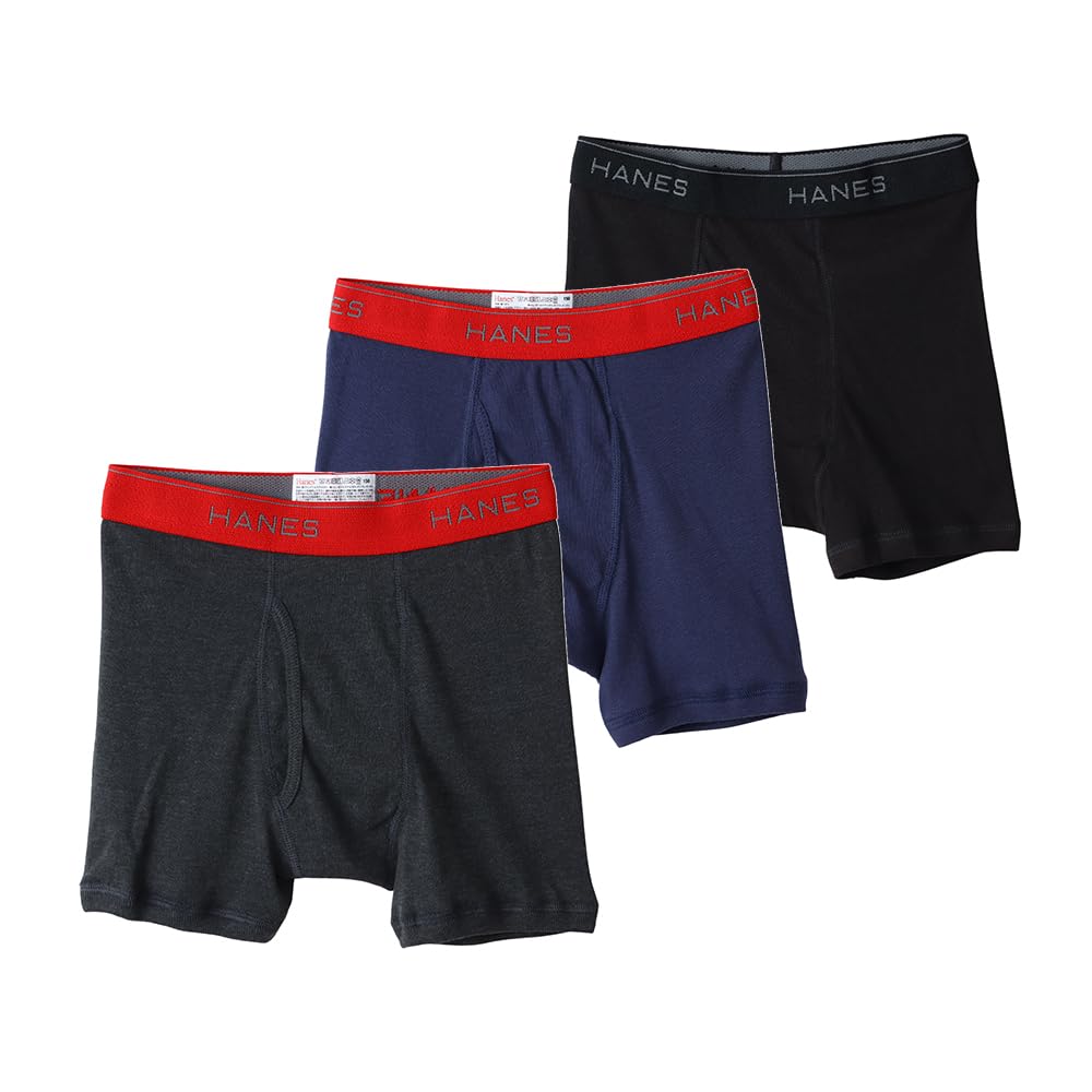 【48%OFF】【750円】 Hanes キッズ 綿100% 前開き 抗菌防臭加工 ボクサーパンツ 3枚組