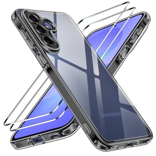 ivoler Coque 3 en 1 Compatible avec Samsung Galaxy A57 5G - Étui Antichoc avec Protection Militaire et Caméra, 2 Pièces Verre Trempé, Housse Anti-Rayures - Noir...