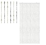 Acrylic Beaded Door Curtain Hanging FLy Screen Summer Blind (White Silver Beaded Door Curtain)