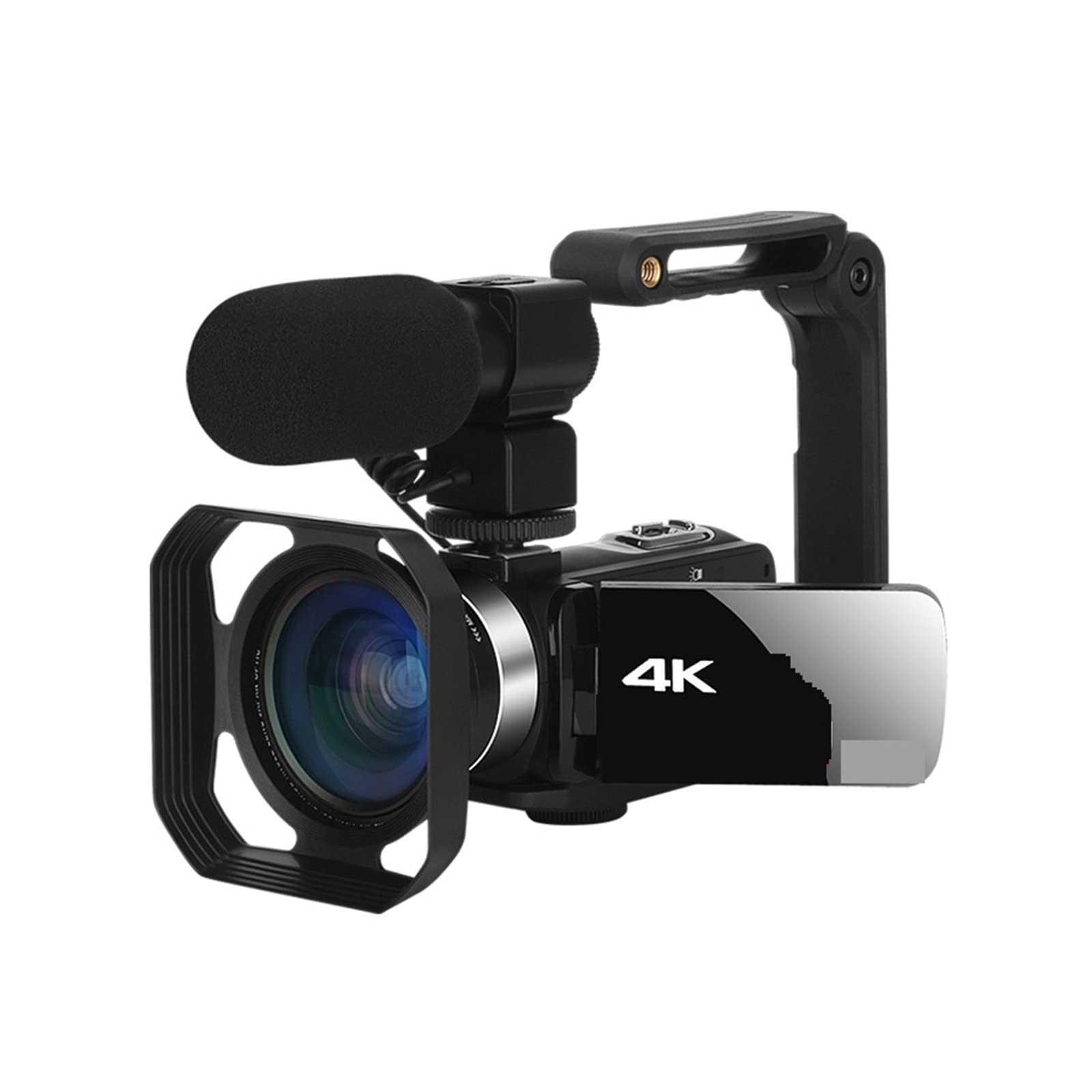 Cámara de Video, Full 4K UHD Cámara Digital Stream Camera Vlog Videocámara 18X 48MP Grabadora de Video Webcam Time Lapse(128G SD Card,with Lens Mic)