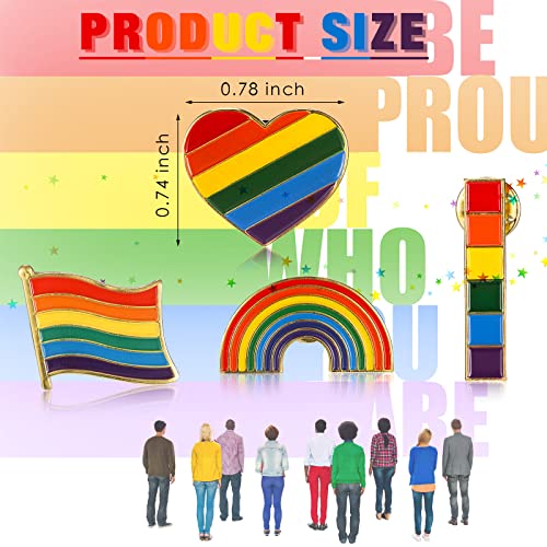 Image of MTLEE 48 Pieces Gay Pride Pins Rainbow Lapel Pins Bulk Handmade Brooch Lgbt Accessories for Men Women Clothes Bag