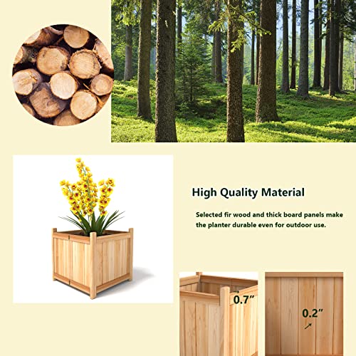 Giantex Raised Garden Bed, Folding Wood Planter For Vegetable Flower, Outdoor Elevated Planting Boxes, Folding Plant Container Patio Lawn Garden Backyard, Easy Assembly, 15" Lx15 Wx14 H #TOP4