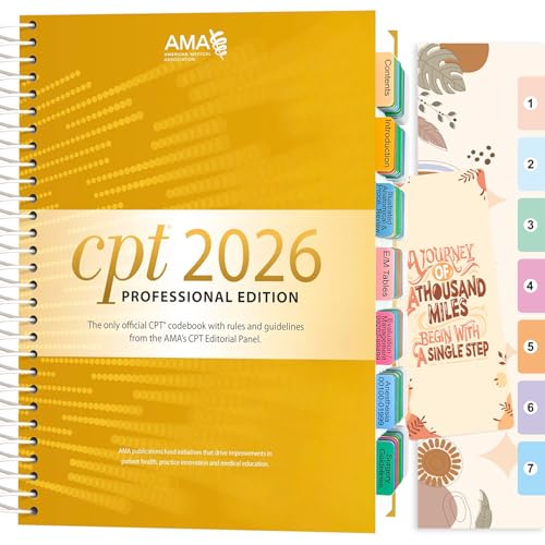 Pestañas para CPT 2025 codificadas por colores para una navegación rápida y sin errores