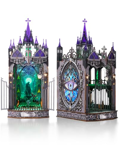 Welsky DIY Halloween Book Nook Kit, Haunted Horror Miniature Dollhouse Booknook Kit for Adults Teen...