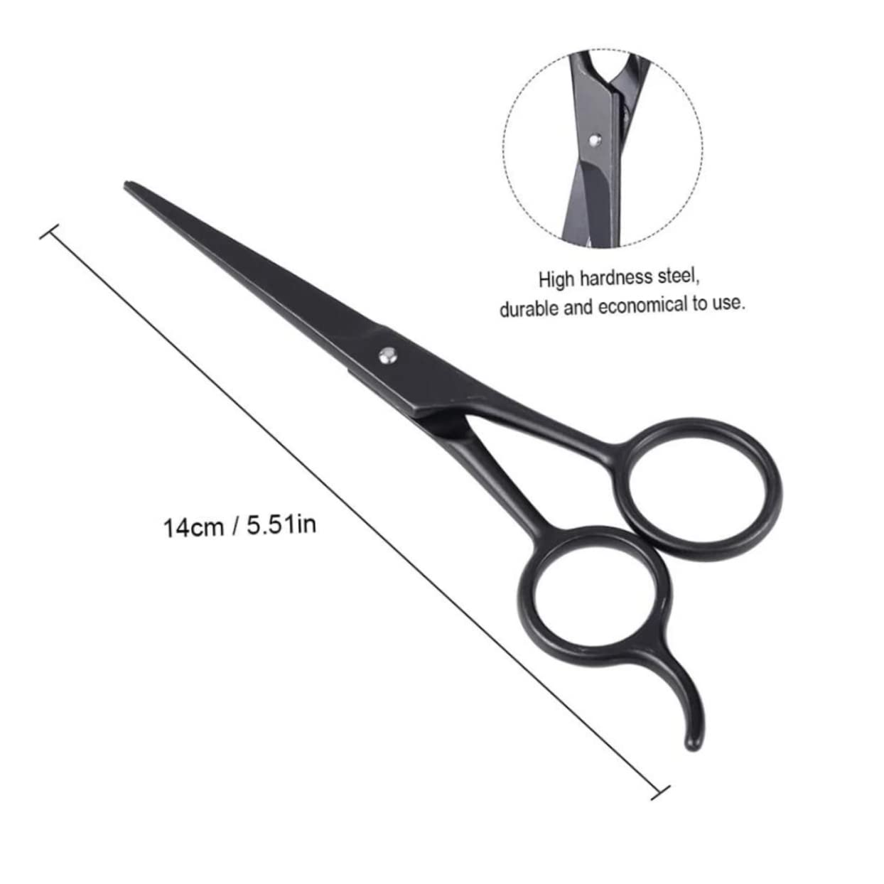 IWOWHERO Stainless Steel Beard Scissors and Eyebrow Scissors Grooming Tools for Mustache Trimming and Brow Shaping Black Design for Daily Use