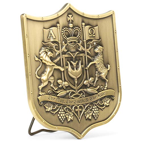 Dicksons Christian Coat of Arms Embossed 4 x 4 Resin Stone Easel Back Table Top Sign Plaque