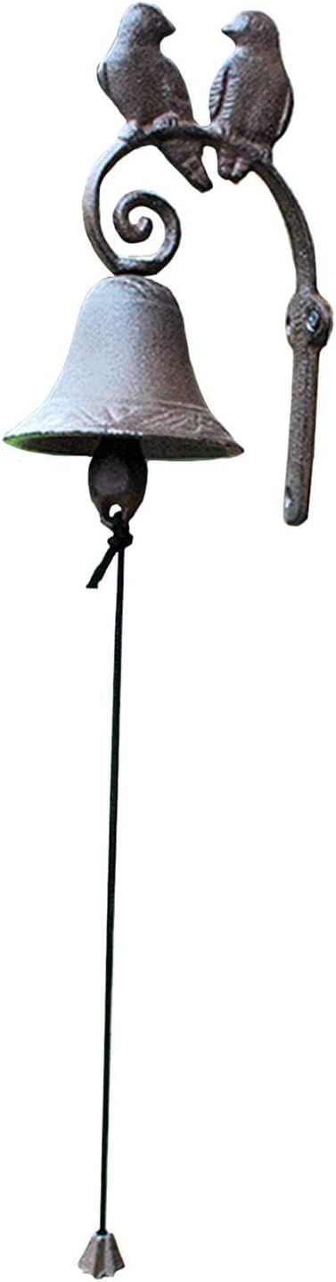 Door Knocker Lovely Birds Doorbell, Melodious Casting Iron Dinner Bell, Front Door/Garden Fence/Outdoor Wall Decor Bells